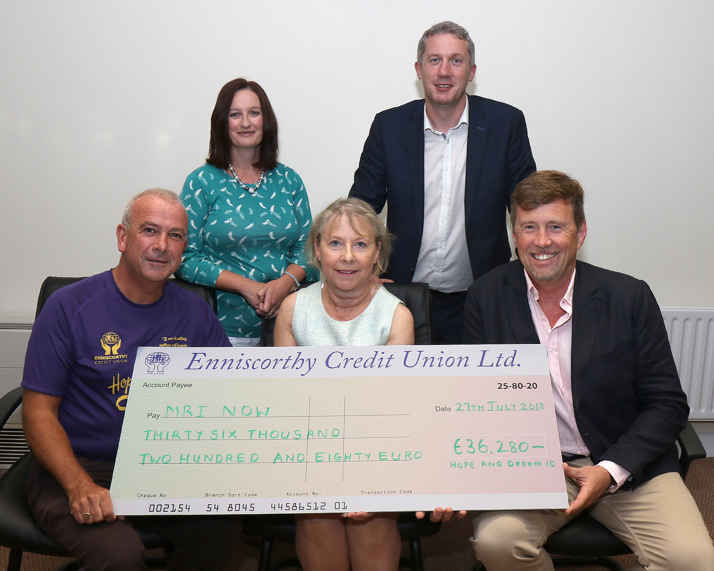 Hope and Dream MRI NOW cheque