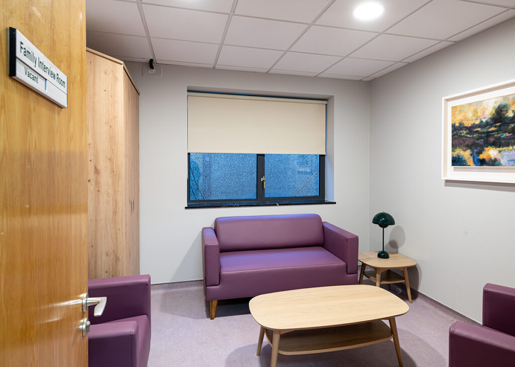 Family Room refurbishment sofa, armchairs, and table